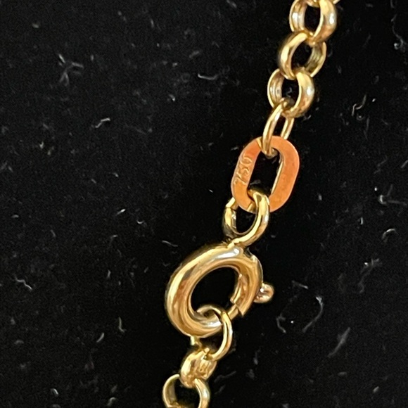 authentic pink edison pearl with 18k solid gold chain 7.59 grams - Picture 7 of 9